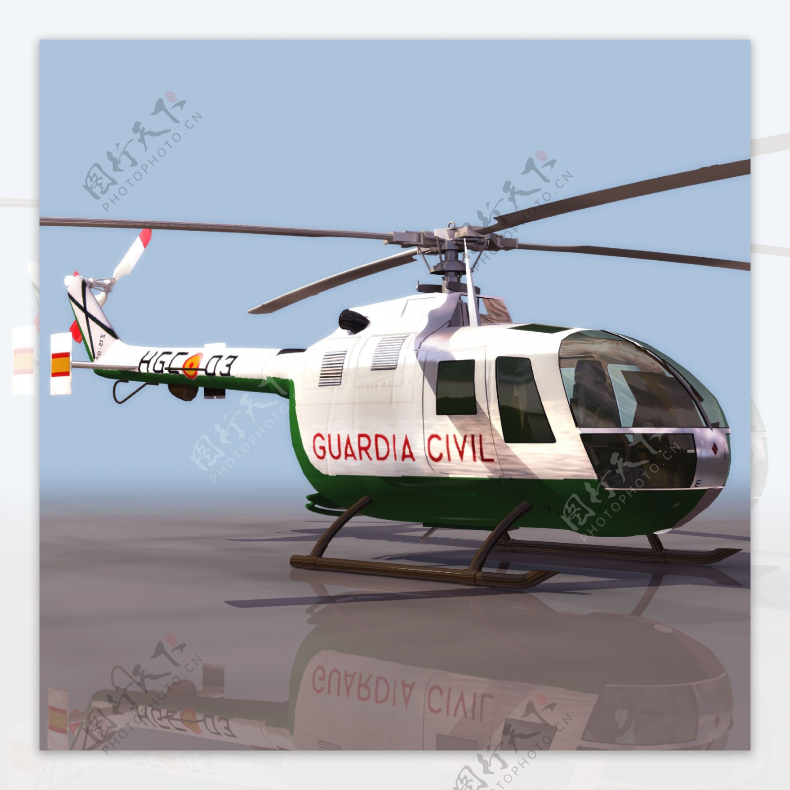 救援直升机3D素材
