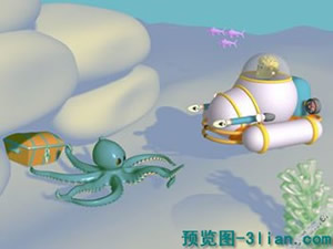3D卡通海底世界模型