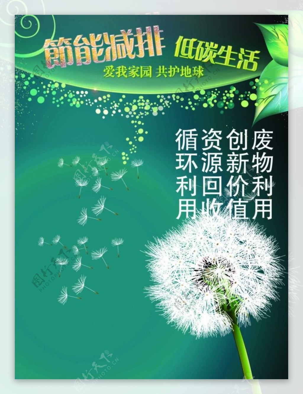 公益广告节能减排低碳生活模板蒲公英种子篇