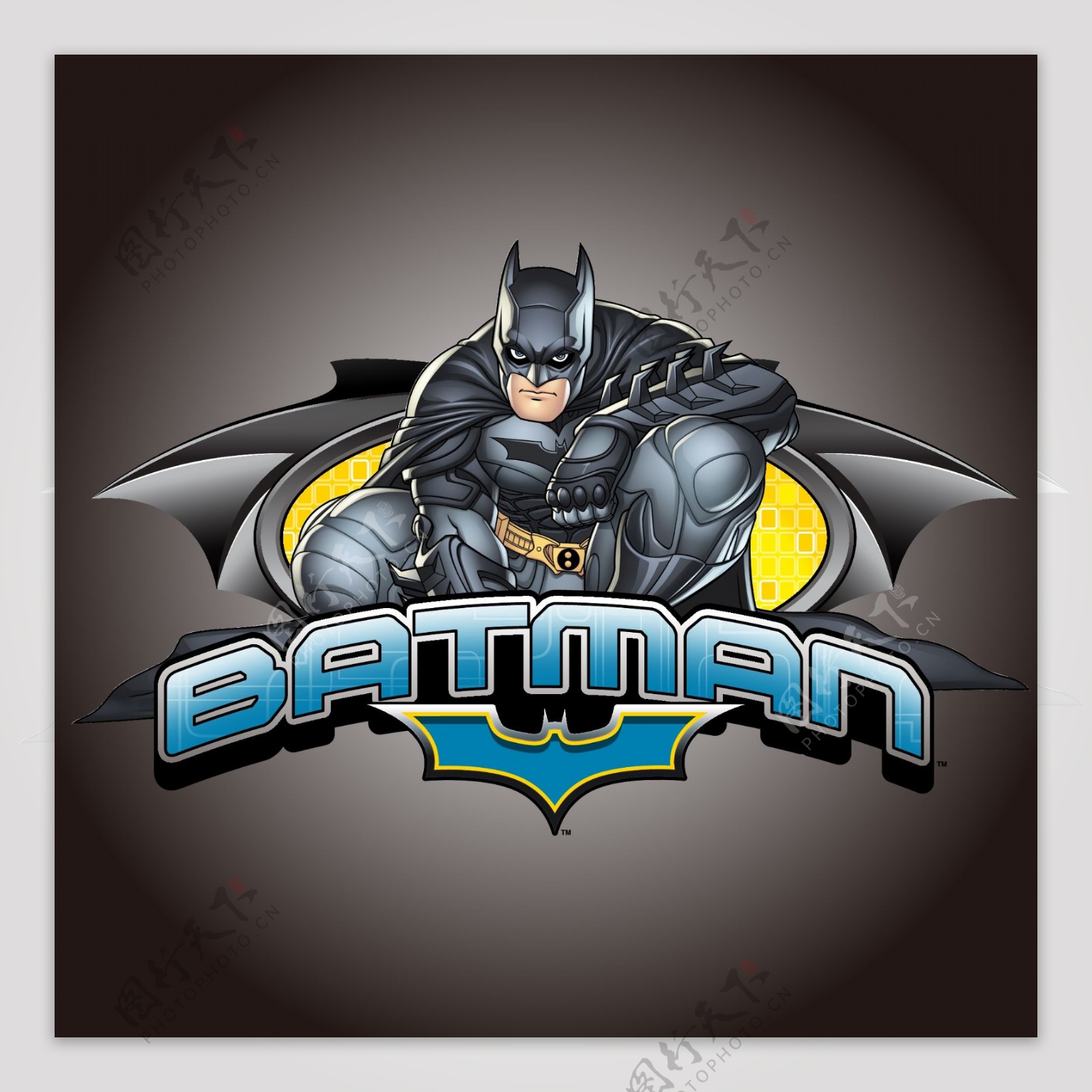 印花矢量图卡通形象蝙蝠侠文字英文免费素材