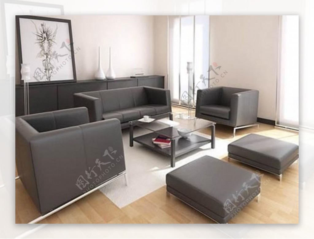室内空间客厅3d模型案例图片
