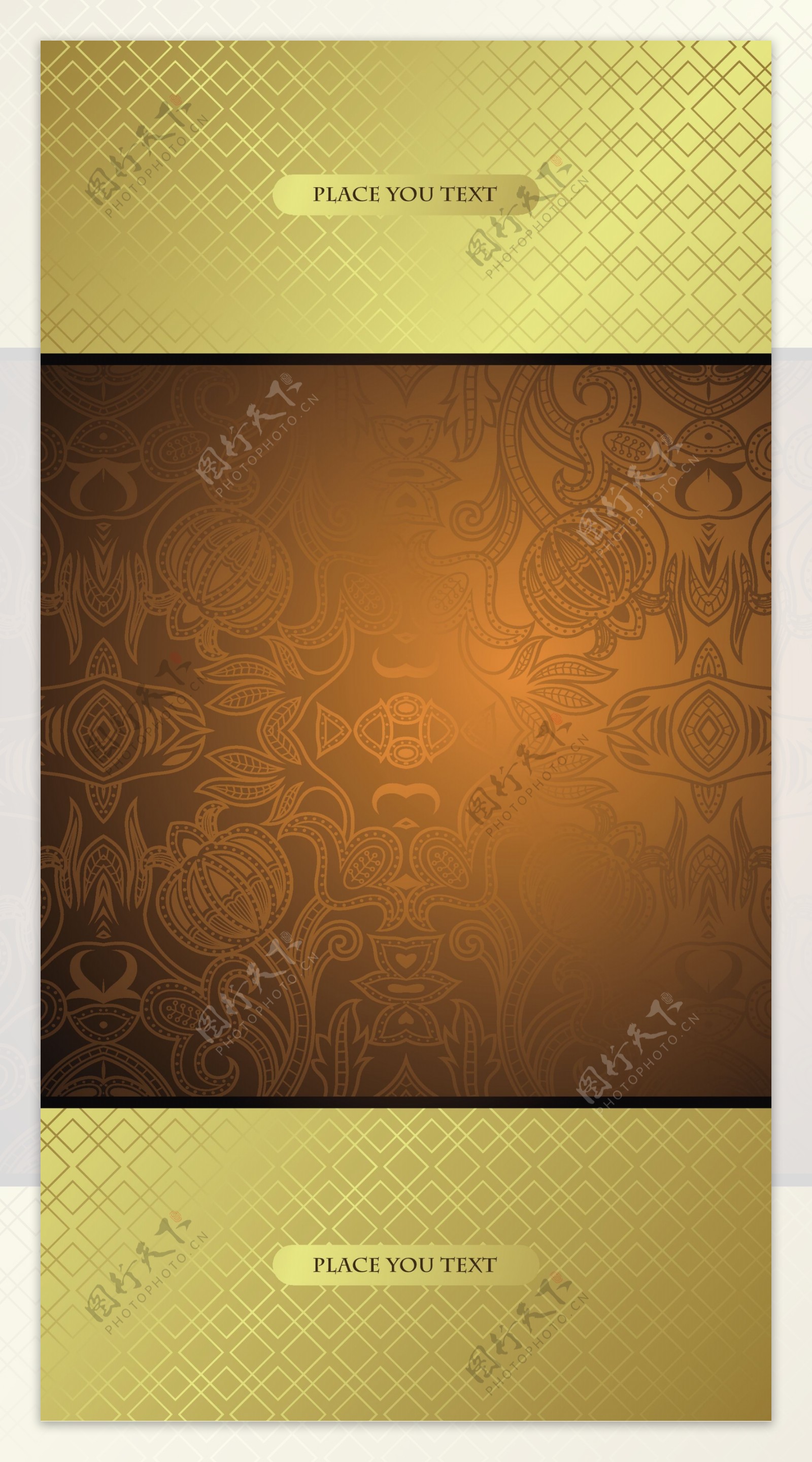 金色古典欧式花纹底纹图片