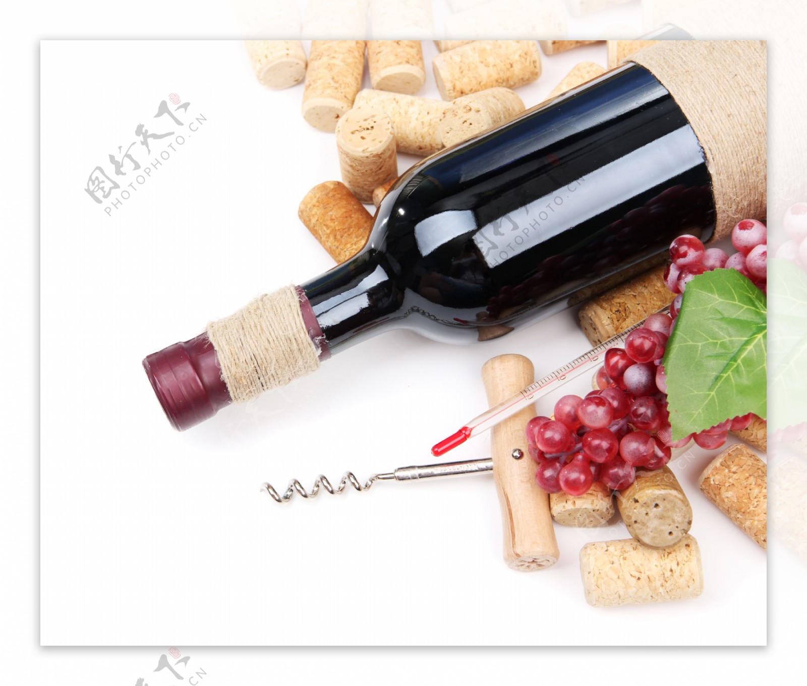 法国红酒与软木塞高清图片
