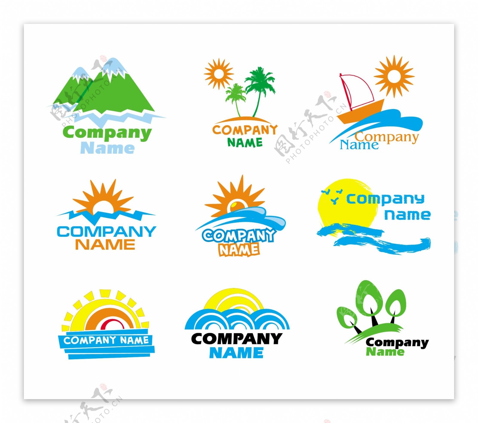 太阳海浪帆船企业logo图片
