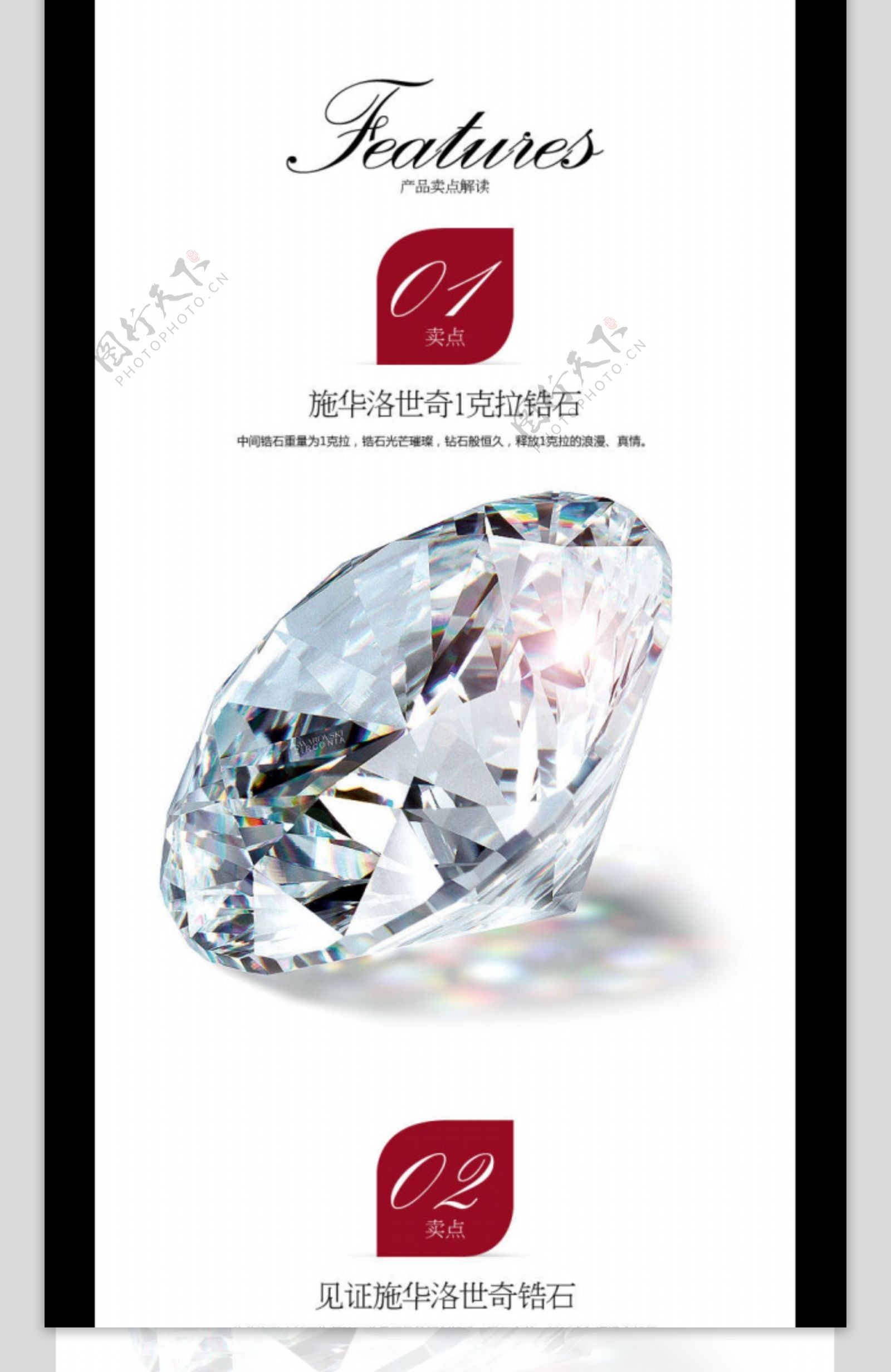 淘宝素材PSD高清分层描述模板钻石项链