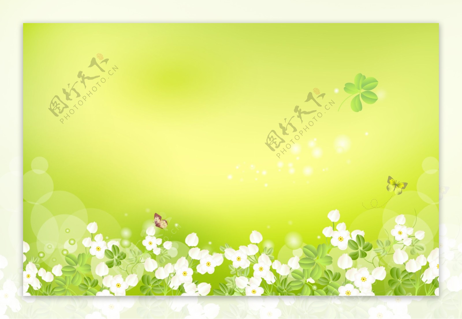 绿色花纹展板图片