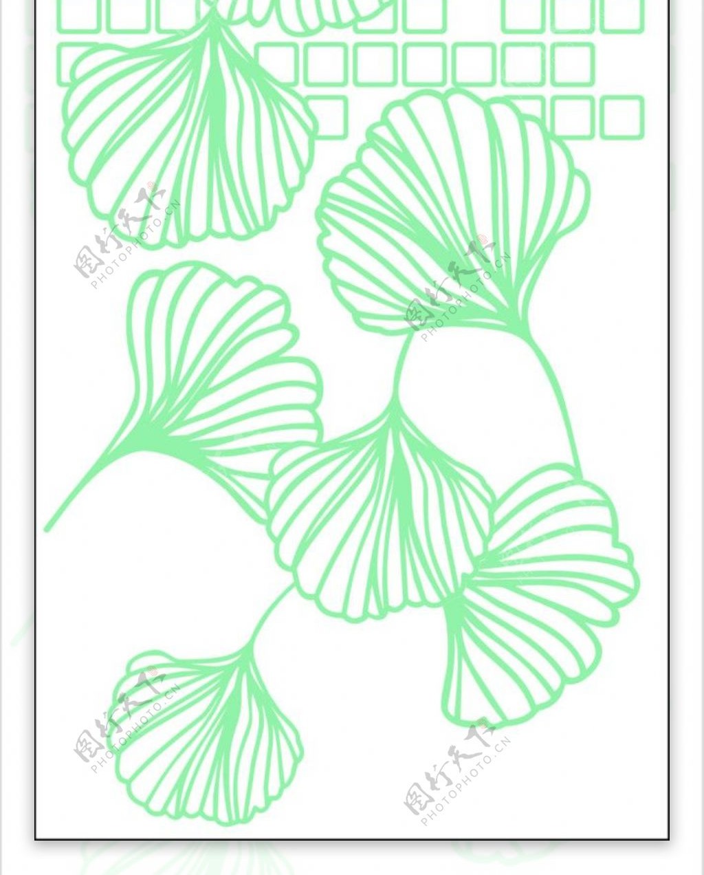 花纹瓷砖图案绿色叶子绿色花纹