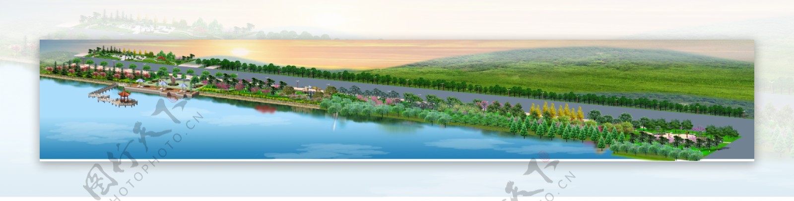 滨河风光带景观设计效果图