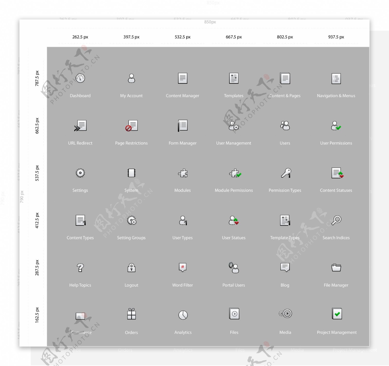 内容管理系统CMS的矢量图标图片素材-编号02635163-图行天下