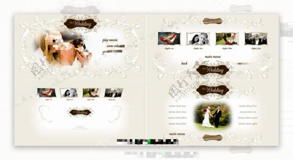 婚礼DVD视频菜单动画效果制作AE模板