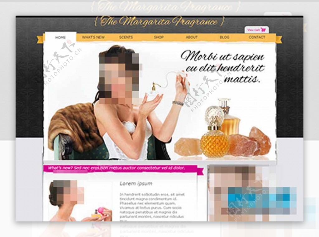 花纹背景女性奢侈品商城网站模板