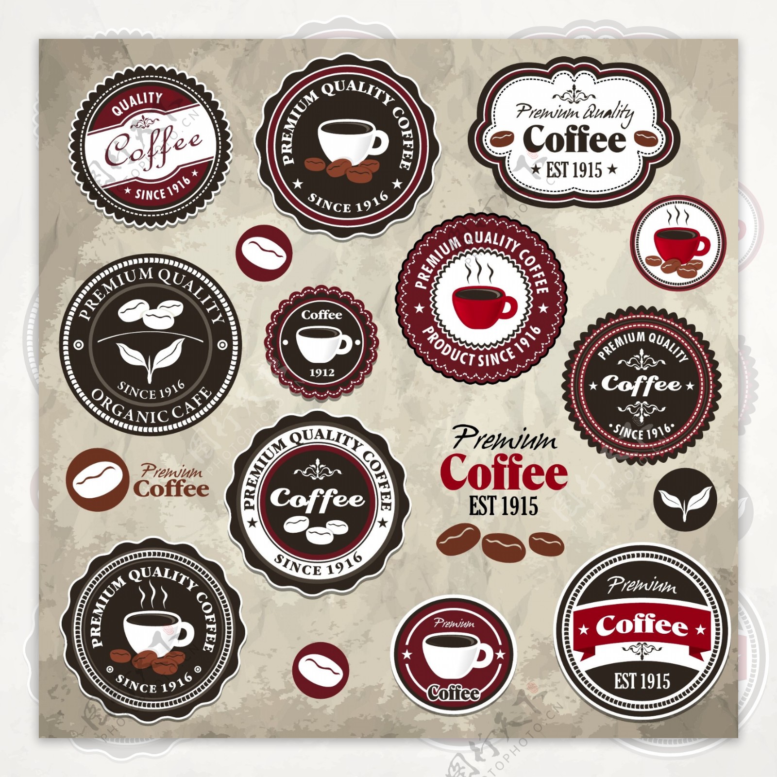 欧式咖啡花纹图片