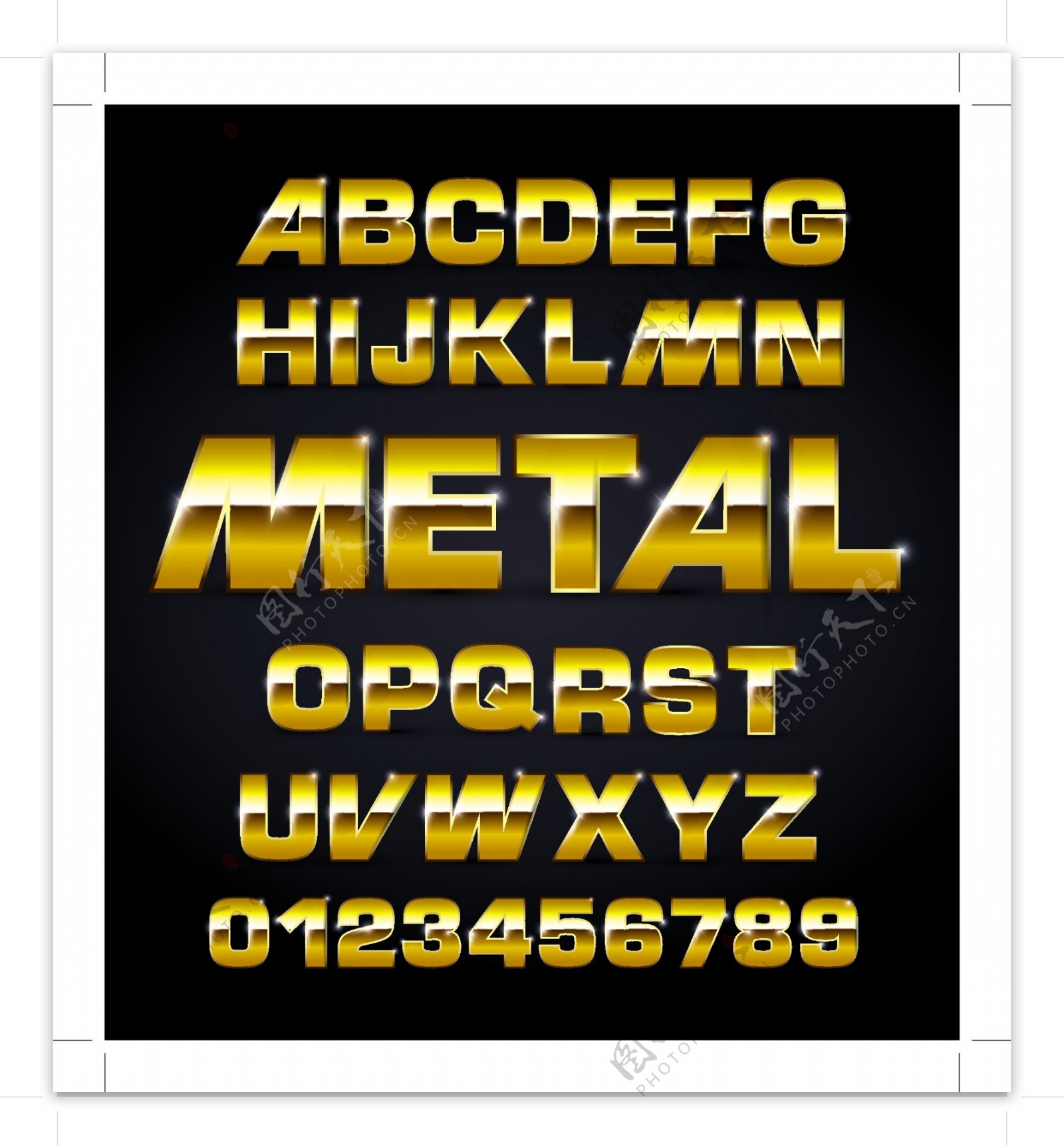 02金属字体设计矢量素材