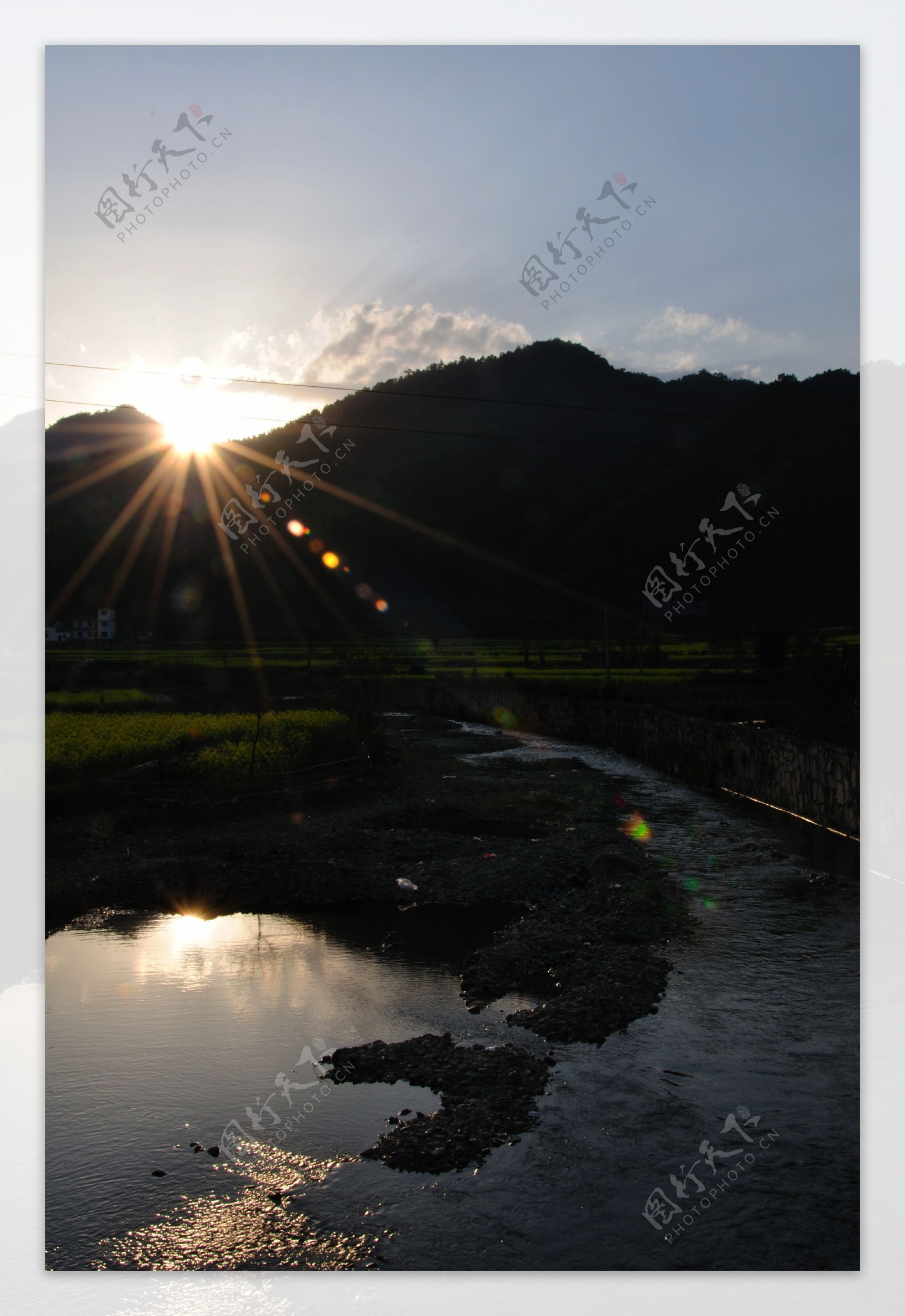 西下夕阳图片