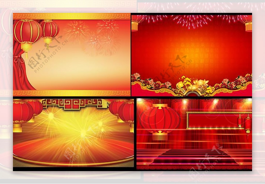 中国传统节日春节海报背景psd素材