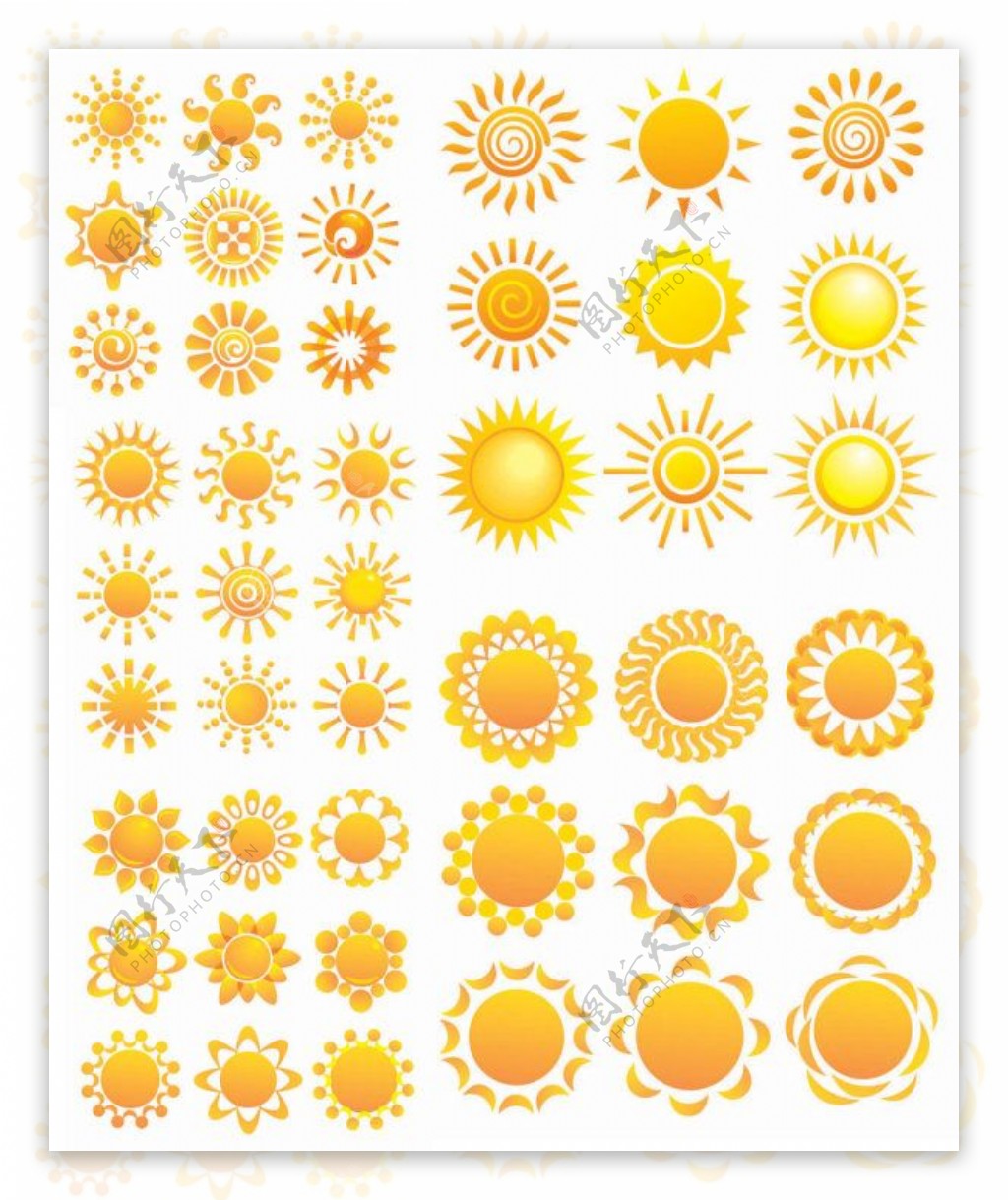 多款太阳花纹样矢量素材