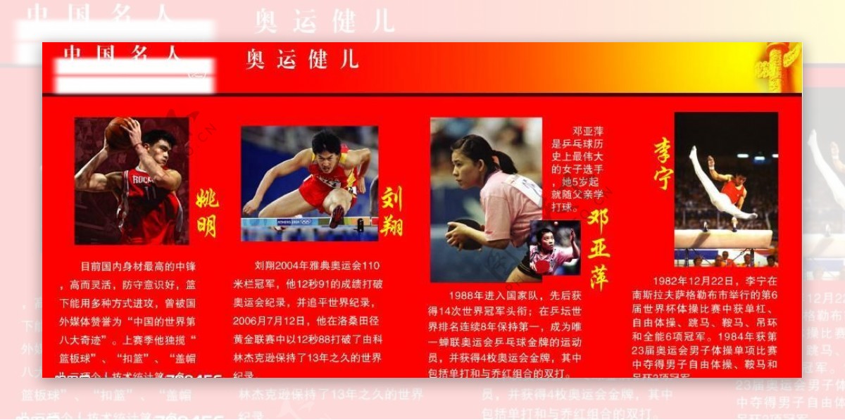中国名人奥运健儿图片
