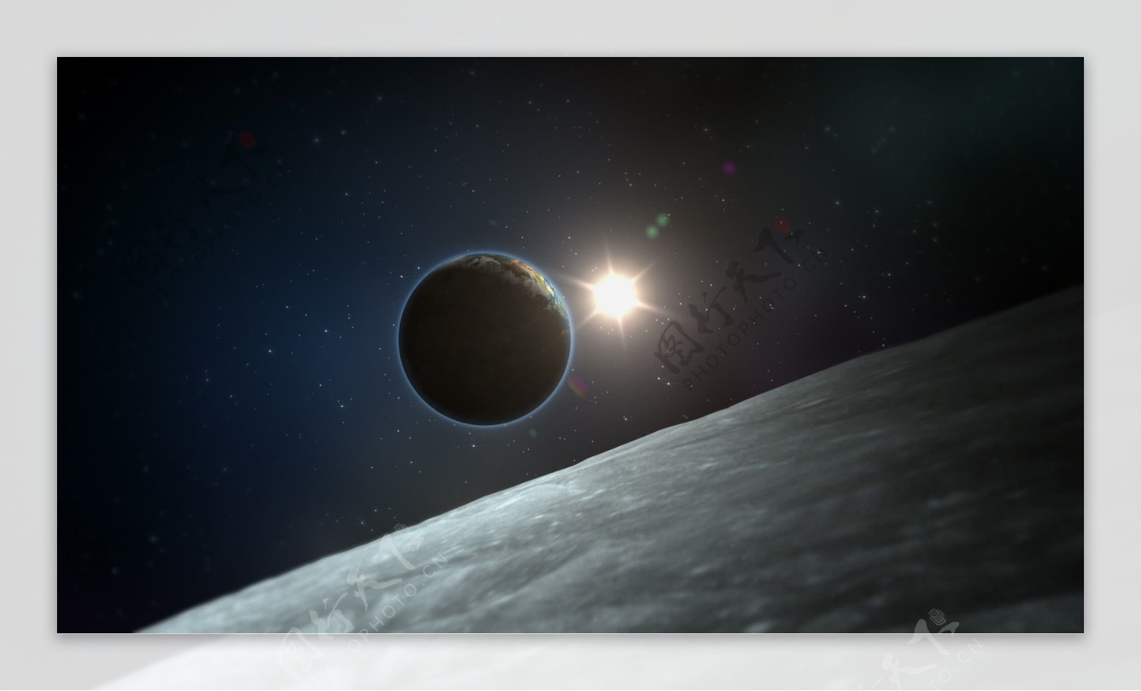 从月球看地球和太阳的运动背景视频免费下载