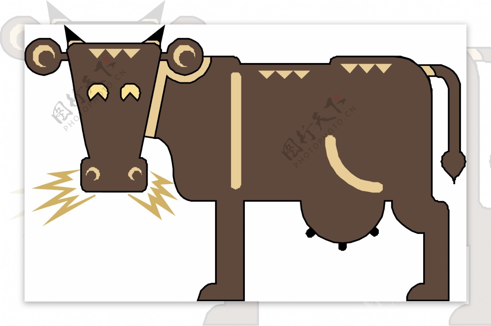 印花矢量图动物牛可爱卡通母牛免费素材