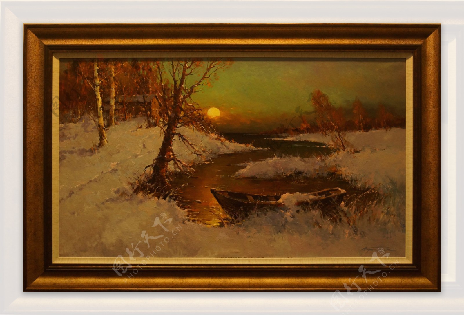 黄昏的雪景图片
