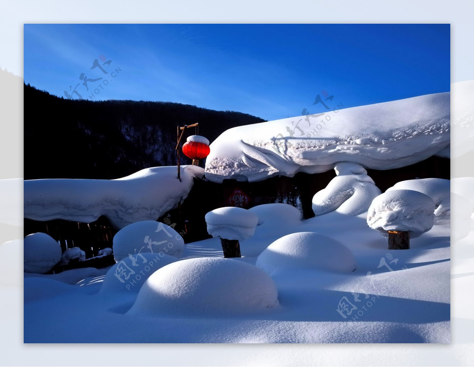 乡村雪景图片素材下载
