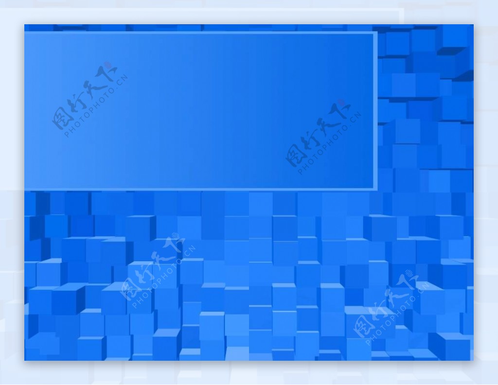 蓝色方块背景PPT模板