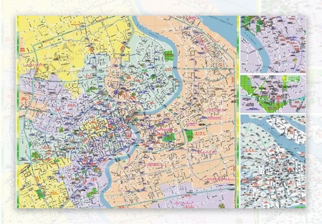上海街道具有里程碑意义的超详细的矢量地图有PDF