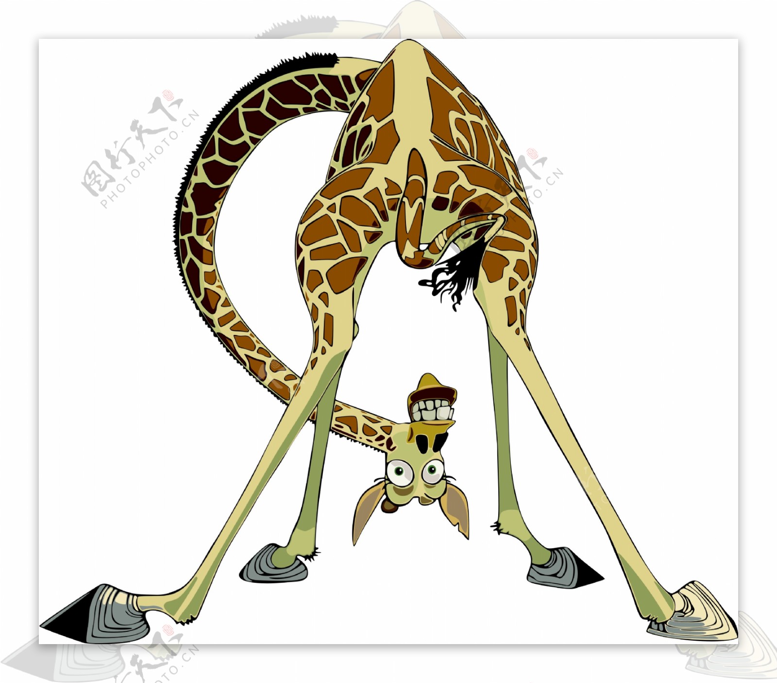 印花矢量图动物抽象动物长颈鹿色彩免费素材