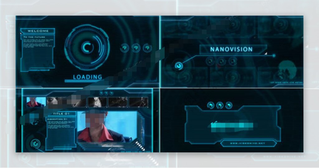 高科技元素的全息屏幕内容展示AE模板