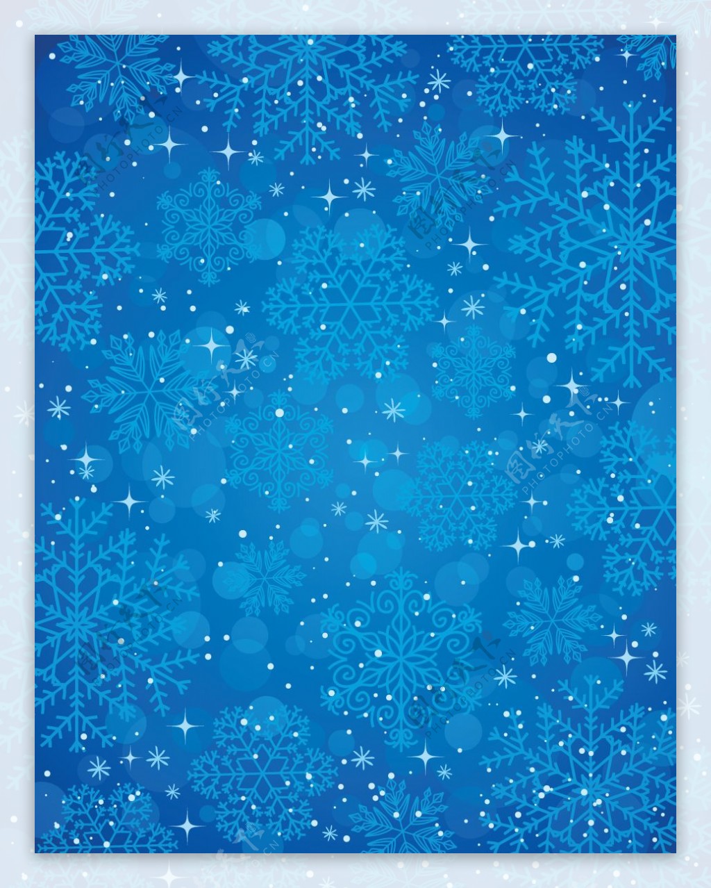 蓝色冬季圣诞节矢量艺术05