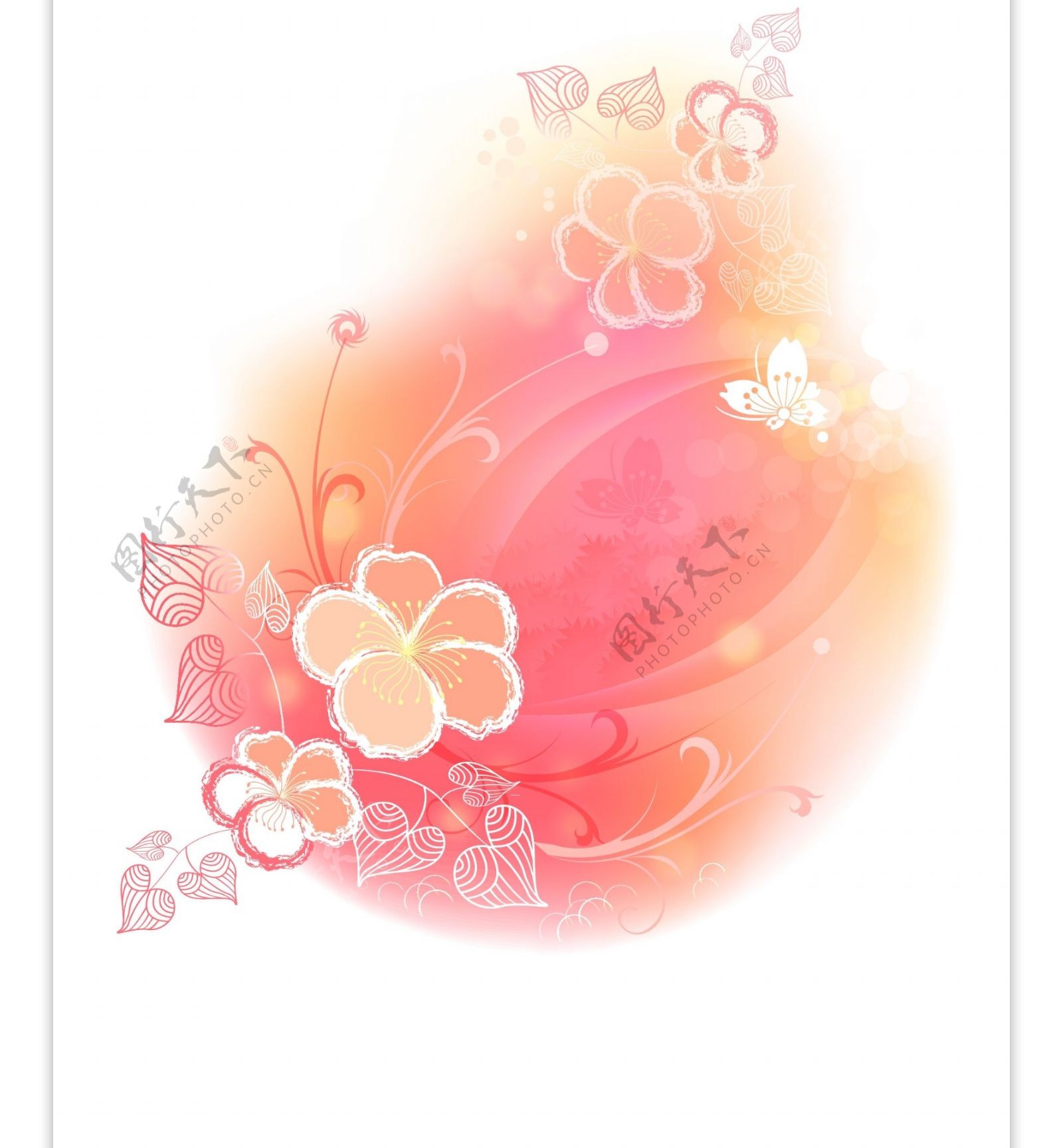4软彩色花卉背景矢量素材