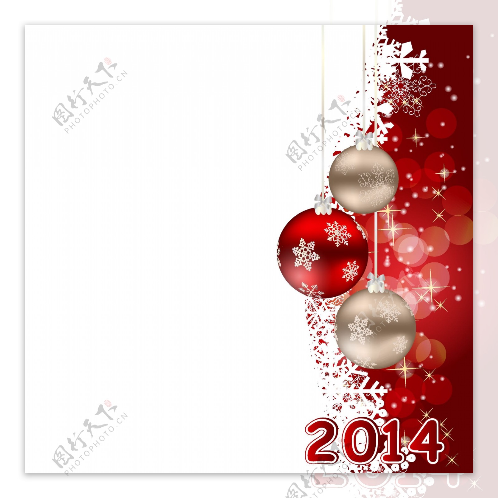 2014圣诞节红白背景矢量