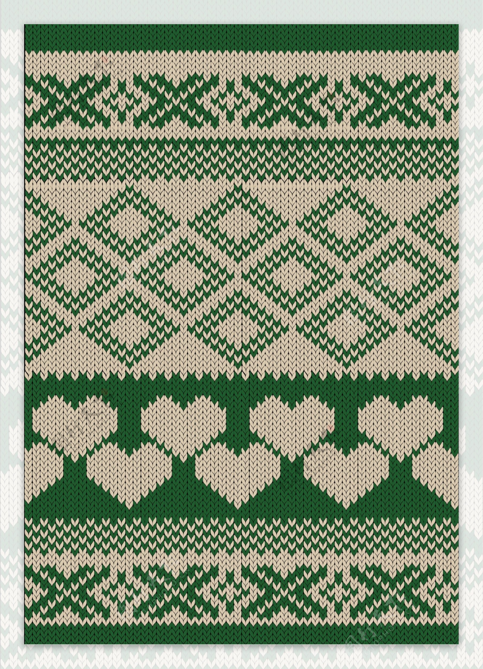 绿色花纹挂毯