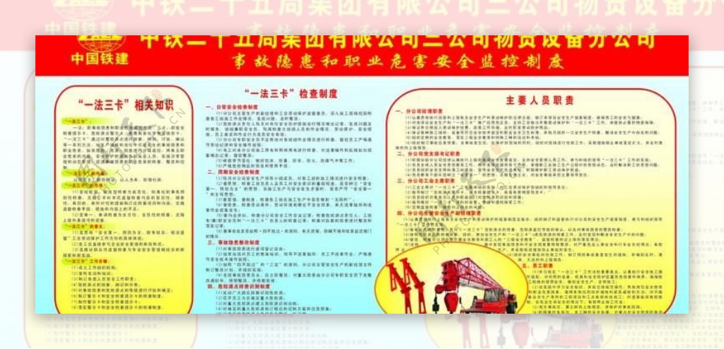 中国铁建一法三卡宣传栏图片