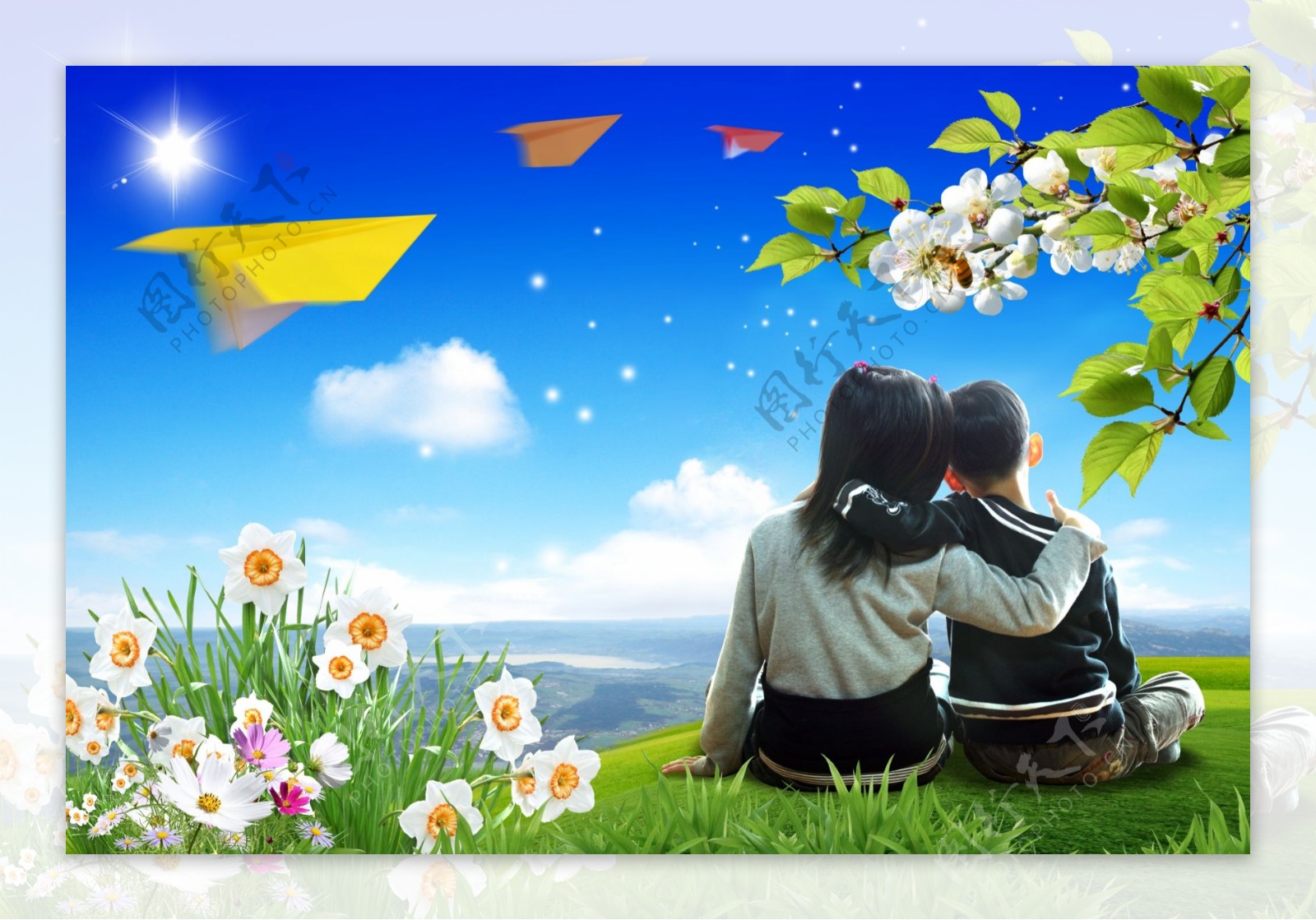 商务设计草地休闲浪漫花朵韩国花纹图库2psd分层素材源文件