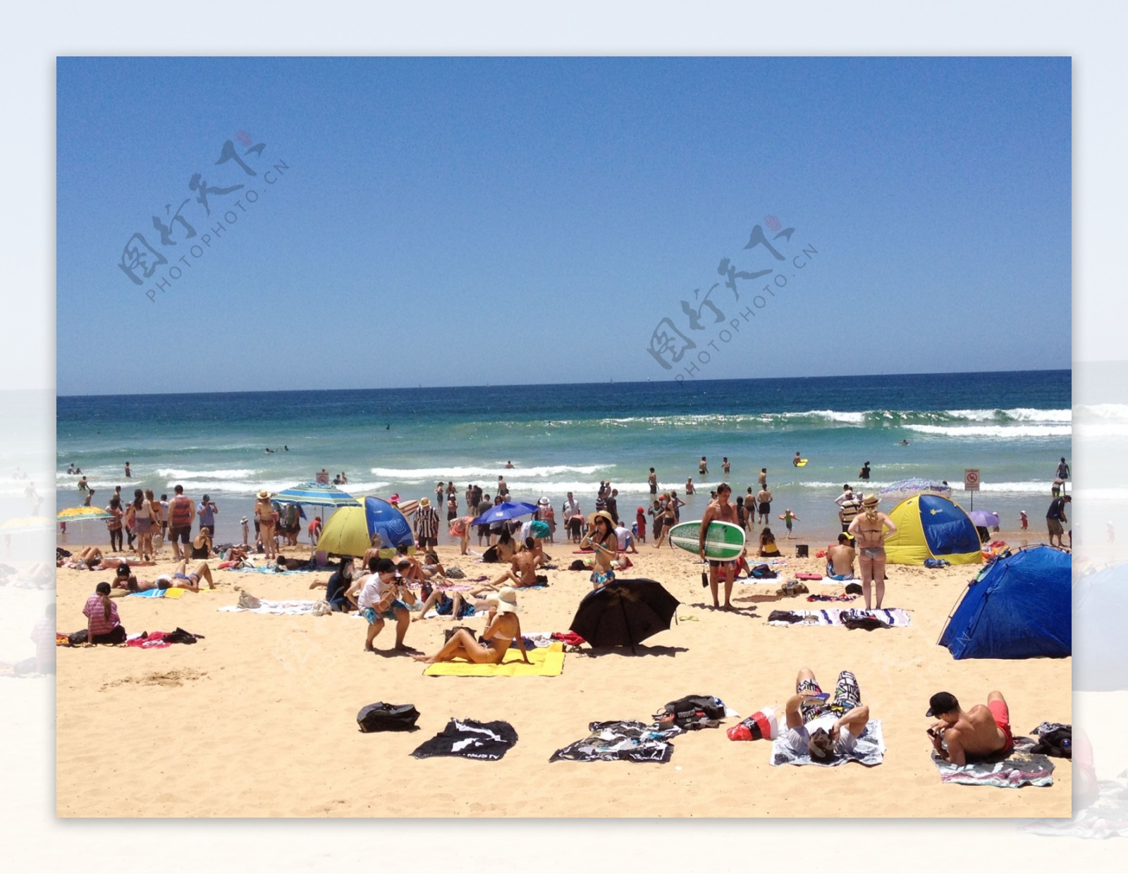 酷热的悉尼manly海滩图片