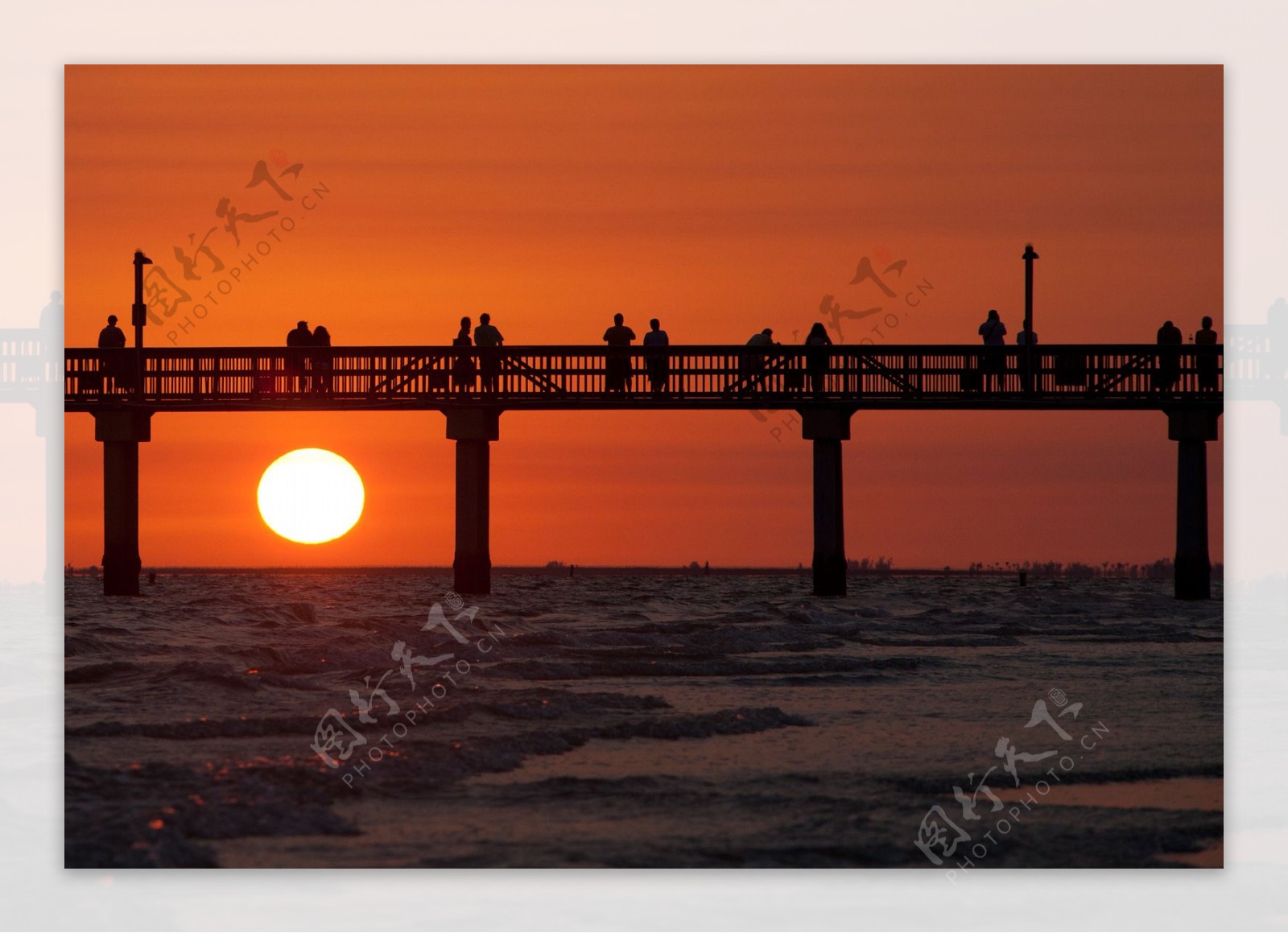 佛罗里达州海滩落日美景图片