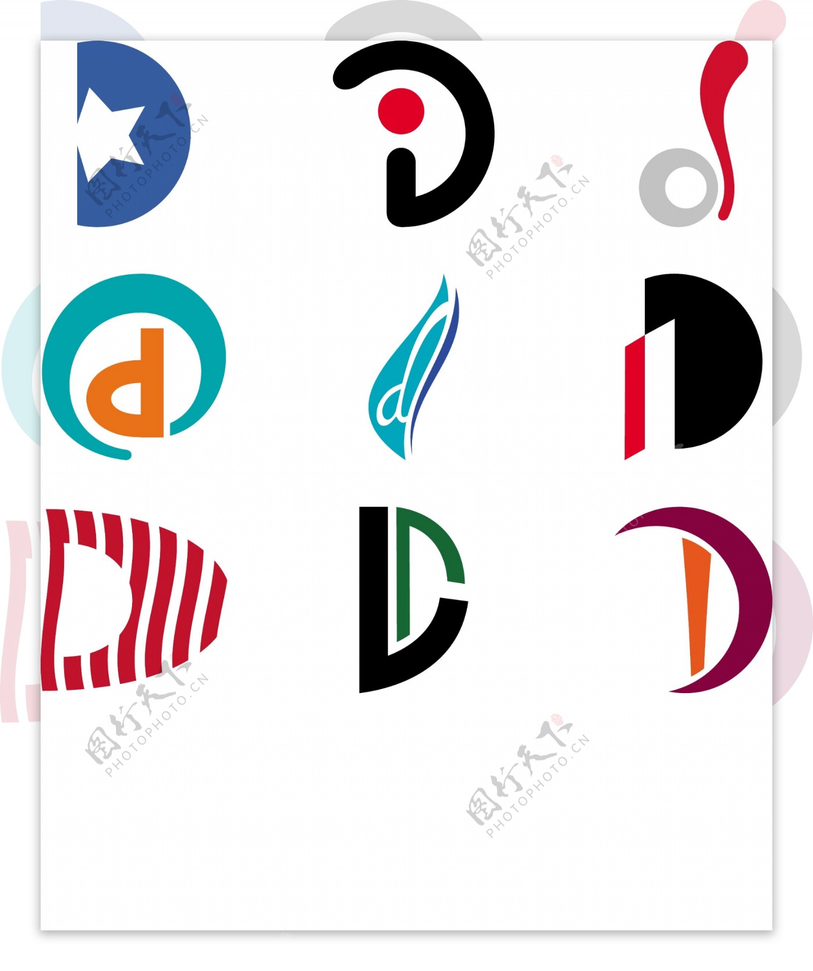 字母标志设计概念字母D
