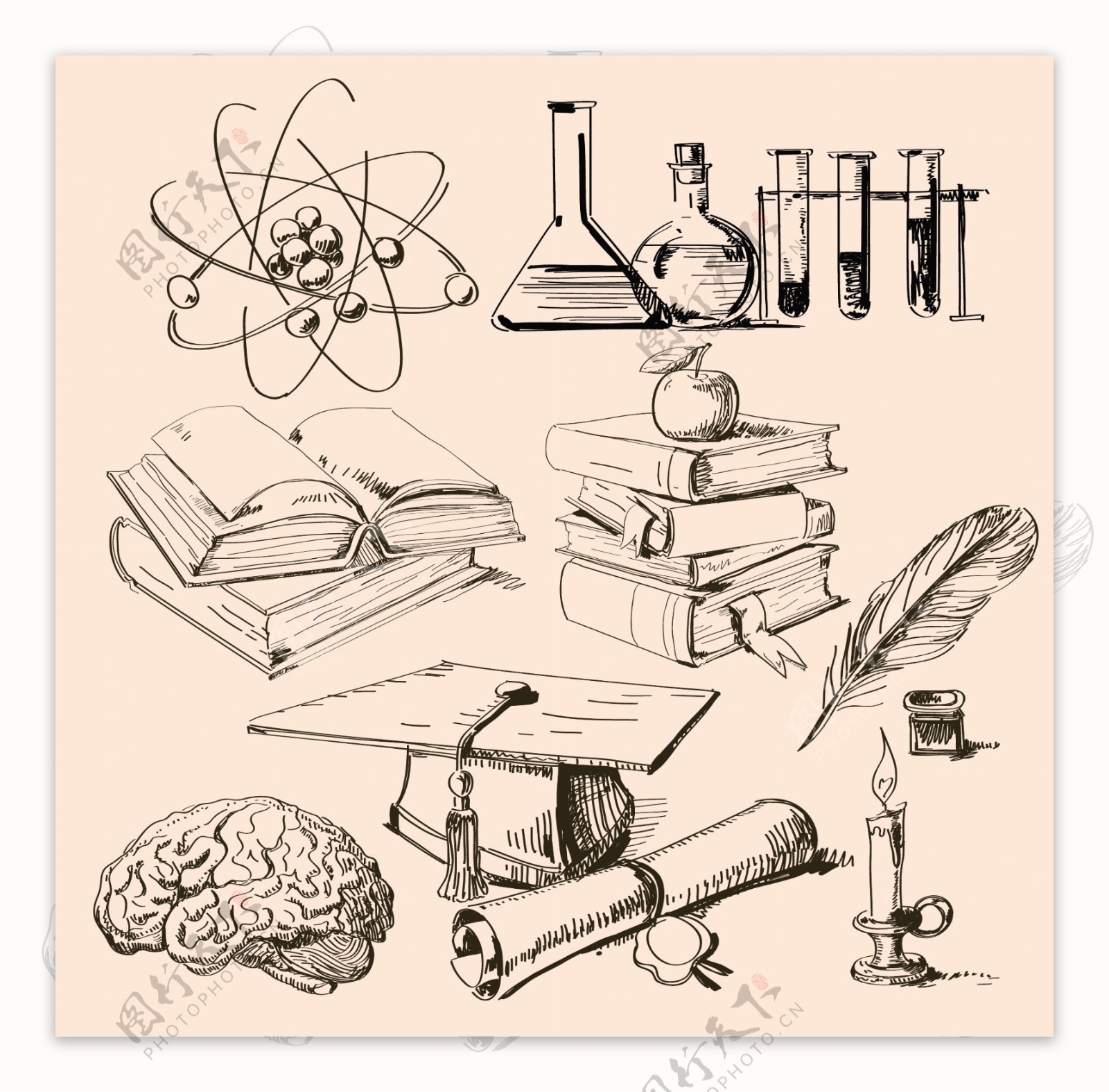 数学物理及化学工具矢量素材