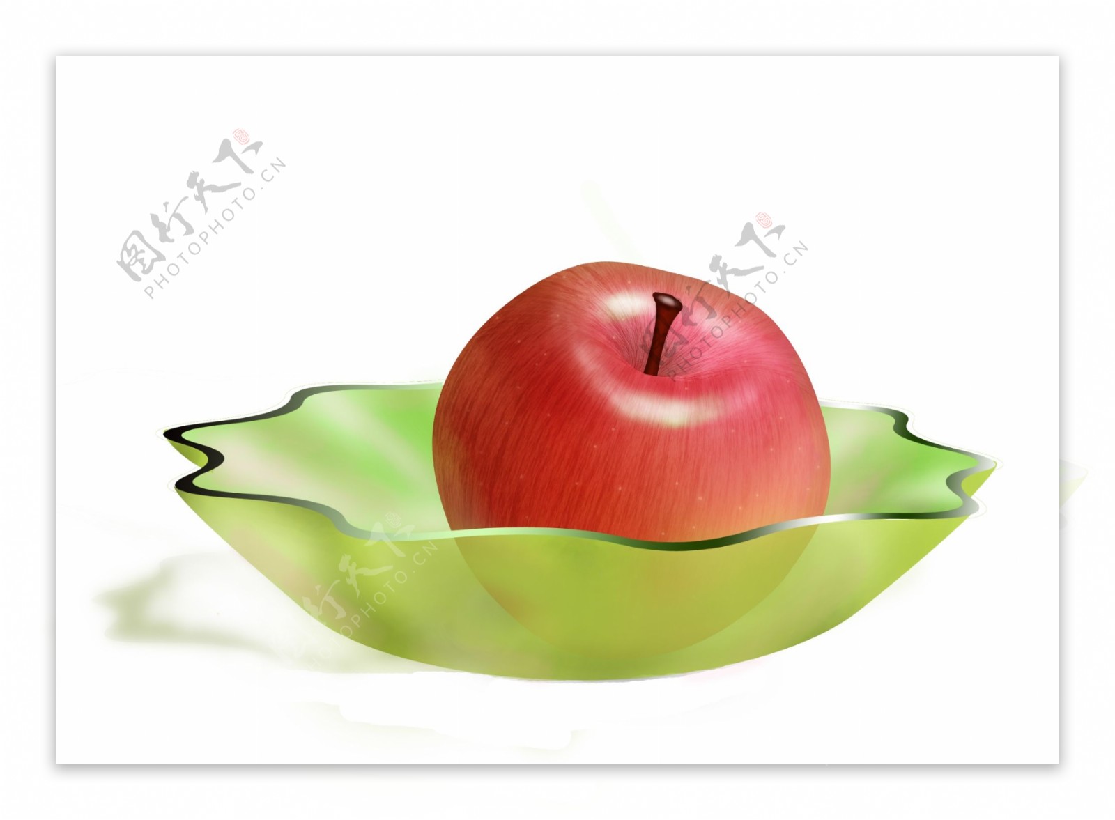 水果盘中的苹果图片
