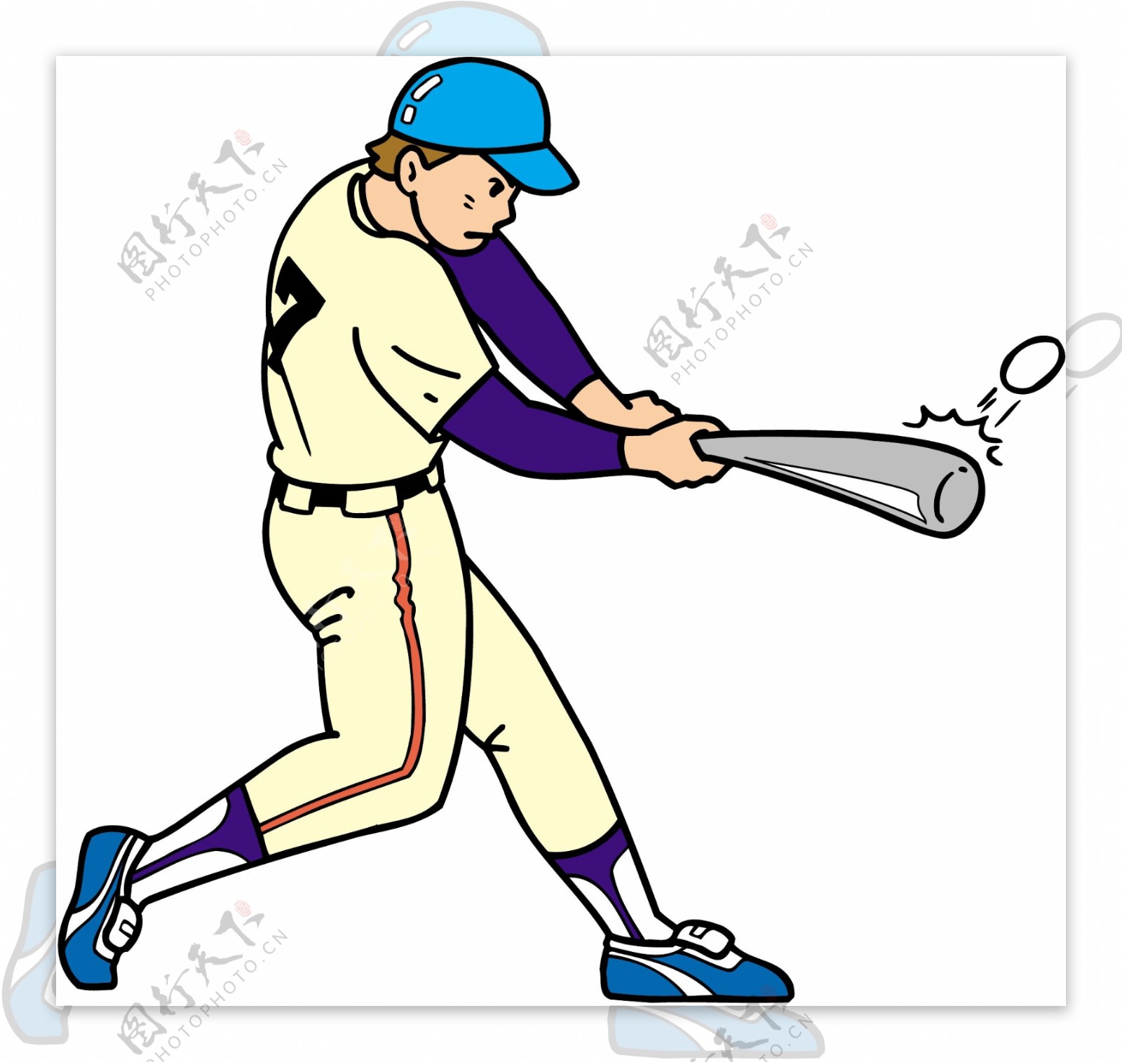 棒球卡通运动人物图片