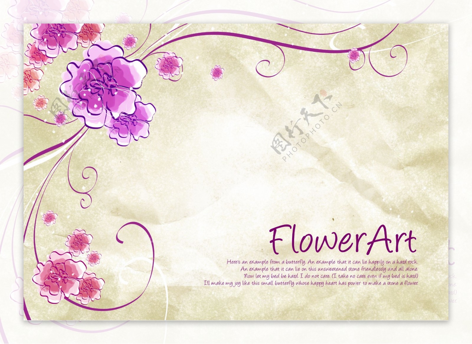 花朵纹理背景素材PSD文件