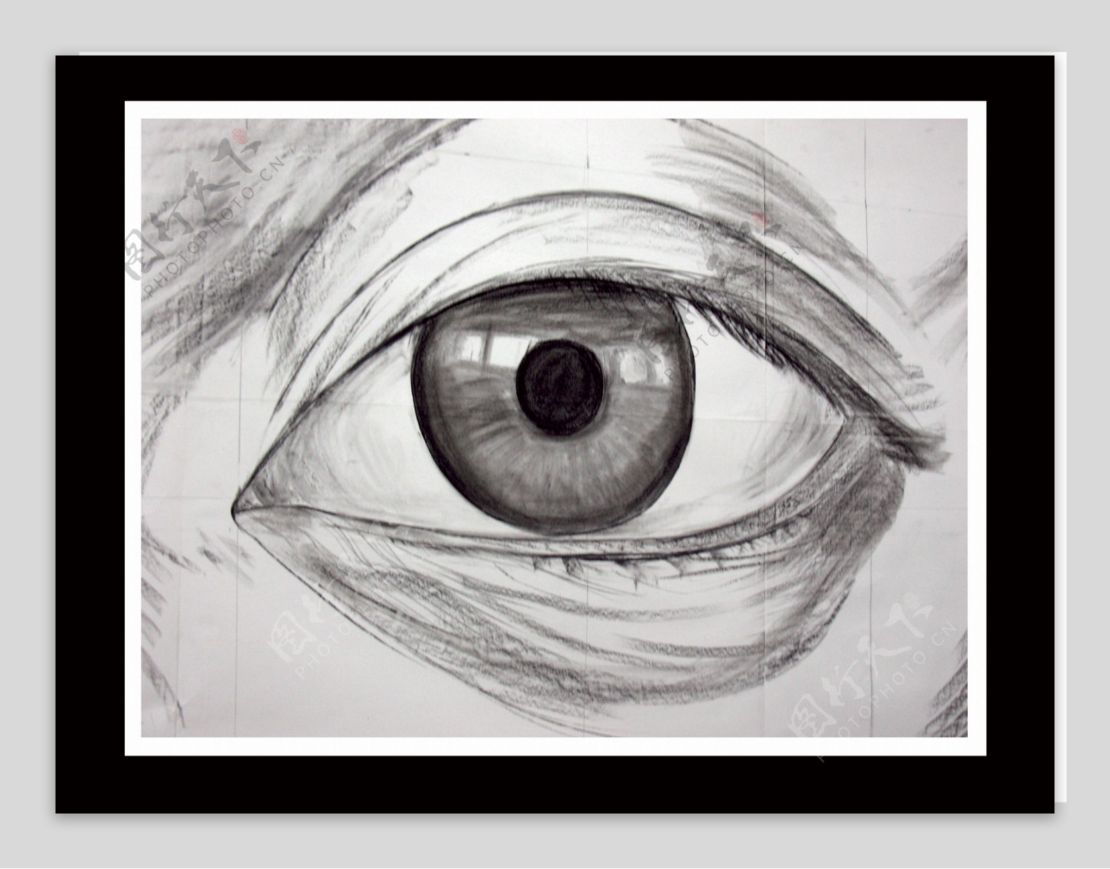 手绘创意素描人物眼睛图片