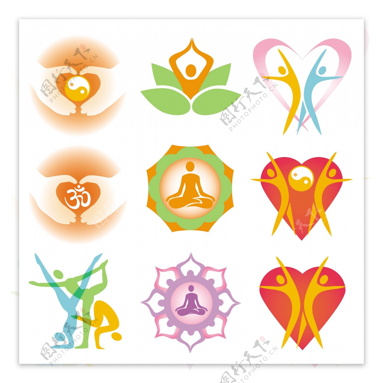 瑜伽logo矢量素材图片