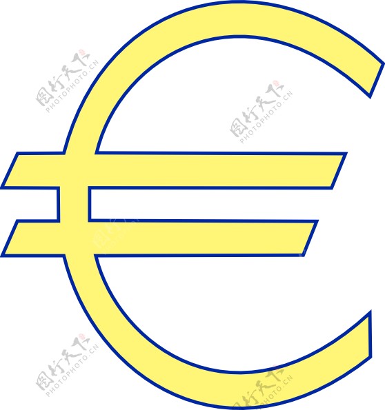 阿尔奇符号货币欧元简单的剪贴画