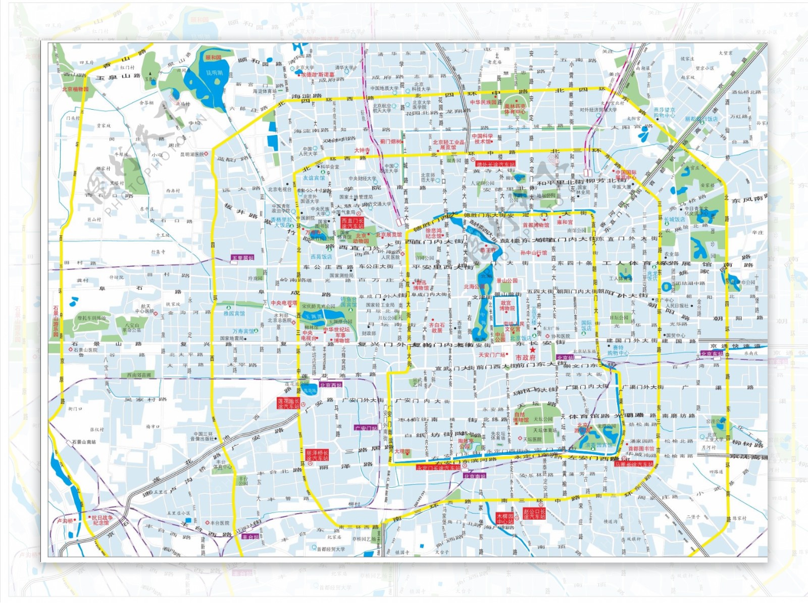 北京内三环地图矢量图