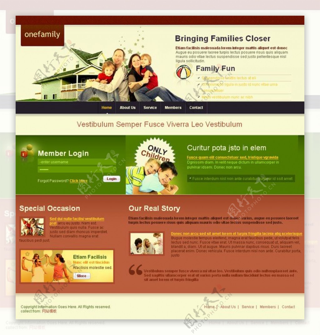 欧美温馨家庭网站CSS模板