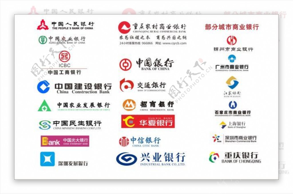 各大银行logo矢量图