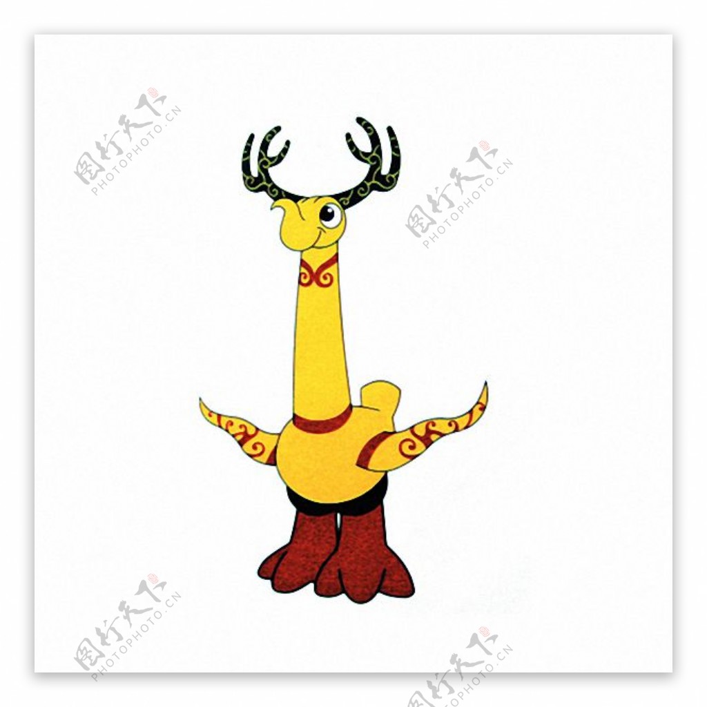位图抽象动物鹤色彩卡通动物免费素材