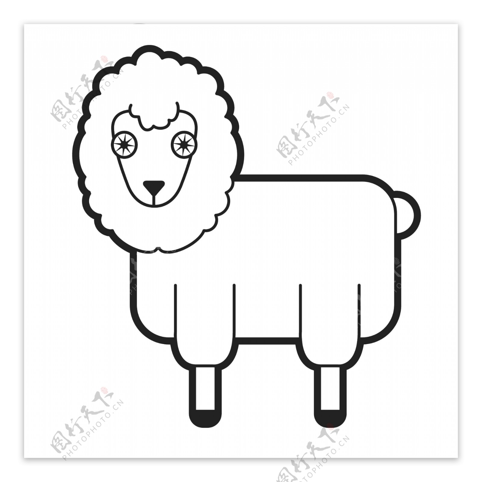 印花矢量图动物羊抽象动物色彩免费素材